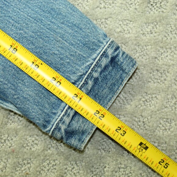 Gap Women's Small Blue Jean Trucker Jacket with Dragon Karate Saying - Picture 5 of 7